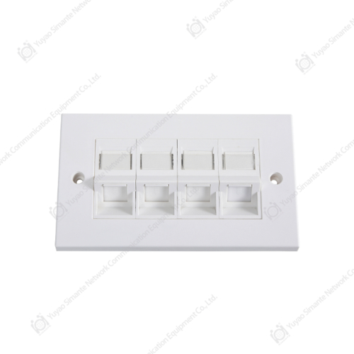 SMT-4306-140P-4X Two Gang 45°Flat Frame UK Type Faceplate