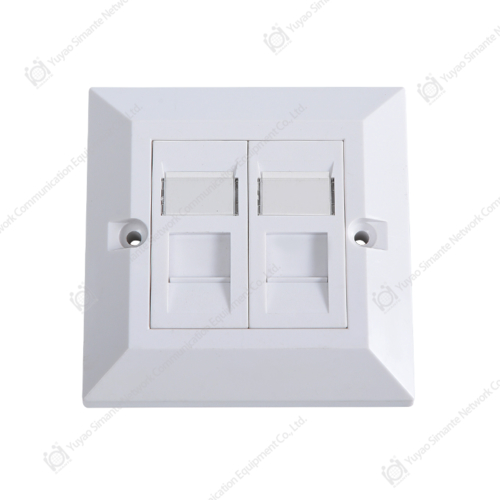 SMT-4306-86X-2P Two Ports Beveled Frame 45°UK Type Faceplate